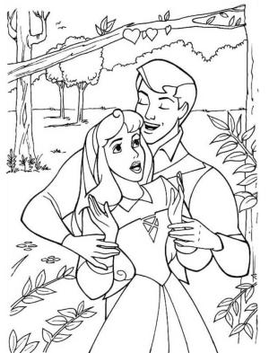 Disney Prensesi boyama sayfası,  coloring page, Aurora Ve Phillip Birlikte şarkı Söylüyor, 