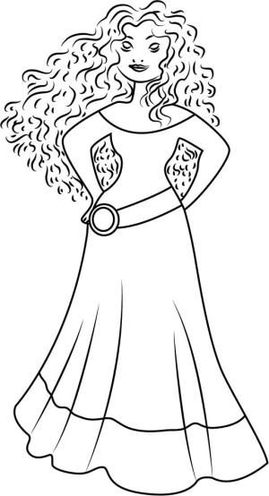 Disney Prensesi boyama sayfası,  coloring page, Güzel Merida, 