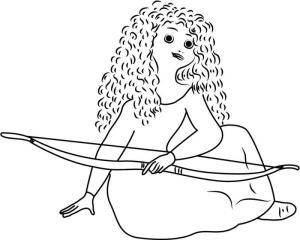 Disney Prensesi boyama sayfası,  coloring page, Merida Oturma, 