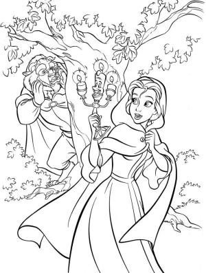 Disney Prensesi boyama sayfası,  coloring page, Belle ve Lumière, 