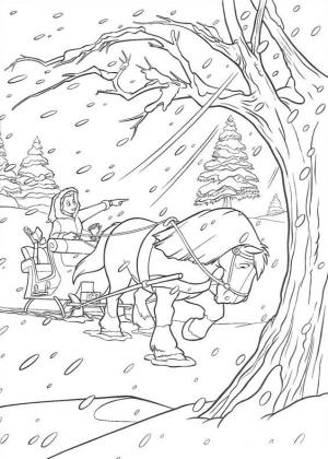 Disney Prensesi boyama sayfası,  coloring page, Kışın Belle, 