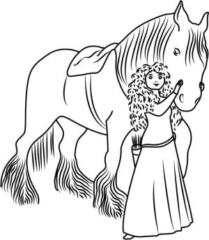 Disney Prensesi boyama sayfası,  coloring page, Angus Ile Merida, 