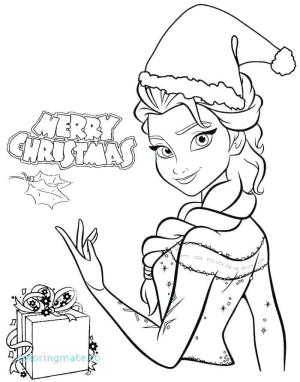 Disney Prensesi boyama sayfası,  coloring page, Elsa ile Mutlu Noeller, 