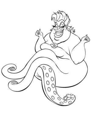 Disney boyama sayfası,  coloring page, Ursula Disney Villain, 