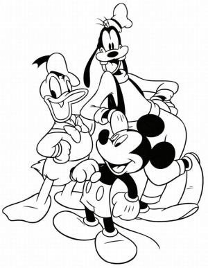 Disney boyama sayfası,  coloring page, Três Personagens Disney, 