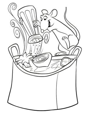 Disney boyama sayfası,  coloring page, Feliz Remy Cozinhando, 