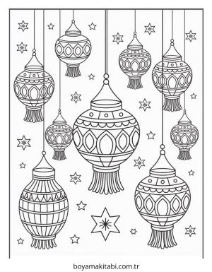 Diwali boyama sayfası – el becerilerini geliştirir, boyama çalışması