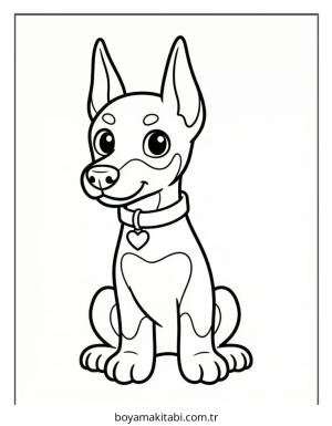 Doberman boyama sayfası – boyama çalışması, yaratıcılığı geliştirir