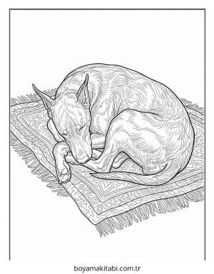 Doberman boyama sayfası – çocuk aktivitesi, PDF indir