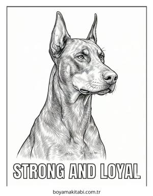 Doberman boyama sayfası – okul öncesi, evde etkinlik