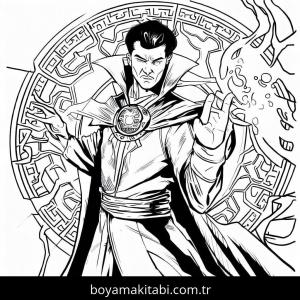 Dr. Strange boyama sayfası – yaratıcılık, eğlenceli etkinlik