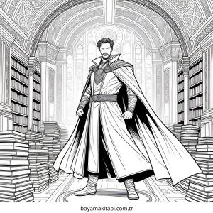 Dr. Strange boyama sayfası – okul öncesi, evde etkinlik