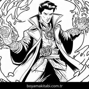 Dr. Strange boyama sayfası – yaratıcılığı geliştirir, keyifli zaman