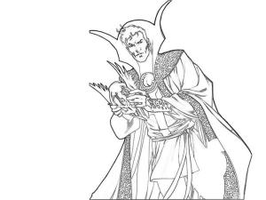 Dr. Strange boyama sayfası,  coloring page, Gücü sayesinde Dr. Strange ölümsüzlük kazandı., 