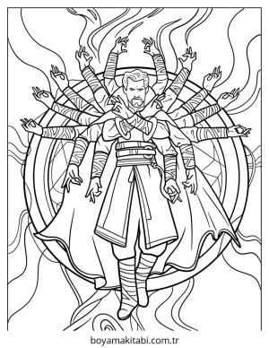 Dr. Strange boyama sayfası – boyama çalışması, yaratıcılığı geliştirir