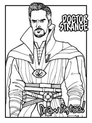 Dr. Strange boyama sayfası,  coloring page, Başbüyücü teleport ve hipnoza sahiptir, 