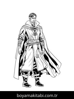 Dr. Strange boyama sayfası – boyama çalışması, yaratıcılığı geliştirir