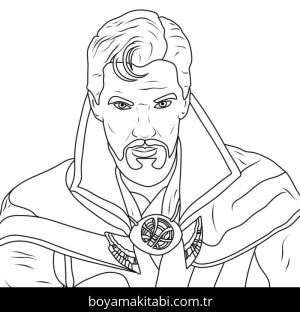 Dr. Strange boyama sayfası – renkli çizimler, okul öncesi