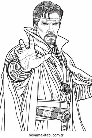 Dr. Strange boyama sayfası – el becerilerini geliştirir, boyama çalışması