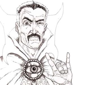 Dr. Strange boyama sayfası,  coloring page, Yeteneklerini geliştirmek için Doktor Agamotto’nun Gözü’nü kullanır., 