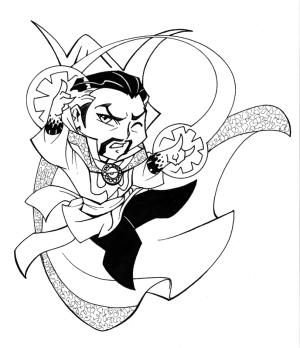 Dr. Strange boyama sayfası,  coloring page, Chibi Doktor Strange, 