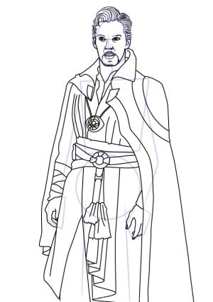 Dr. Strange boyama sayfası,  coloring page, İnanılmaz sihirli güçlere sahip çizgi roman karakteri, 