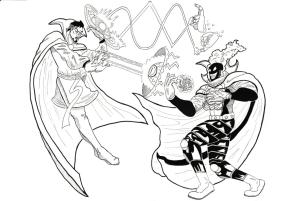 Dr. Strange boyama sayfası,  coloring page, Doktor Strange ve Dormamu, 