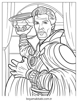 Dr. Strange boyama sayfası – çocuklar için, çizgi film temalı