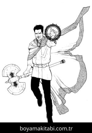 Dr. Strange boyama sayfası – keyifli zaman, renkli çizimler