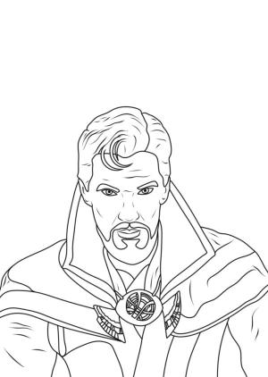 Dr. Strange boyama sayfası,  coloring page, Benedict Cumberbatch’in canlandırdığı Doktor Strange’in detaylı boyama sayfası., 