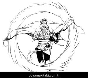 Dr. Strange boyama sayfası – PDF indir, sevimli karakter