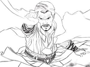 Dr. Strange boyama sayfası,  coloring page, Büyük sihirli güce sahip süper kahraman, 