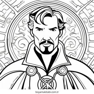 Dr. Strange boyama sayfası – kolay boyama, eğitici aktivite