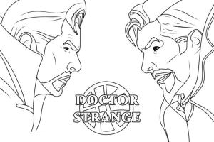 Dr. Strange boyama sayfası,  coloring page, Deliliğin Çoklu Evreninde Doktor Strange’den yüksek kaliteli boyama sayfası. 1, 