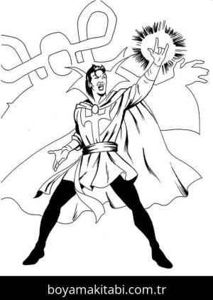 Dr. Strange boyama sayfası – boyama çalışması, yaratıcılığı geliştirir