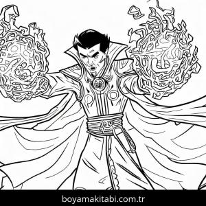 Dr. Strange boyama sayfası – çocuk aktivitesi, PDF indir