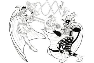 Dr. Strange boyama sayfası,  coloring page, Güçlü bir rakiple dövüşün., 