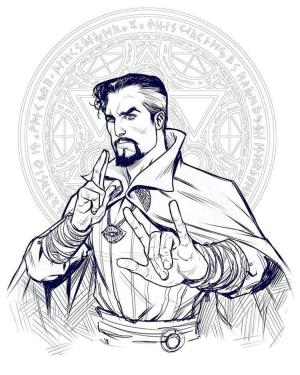 Dr. Strange boyama sayfası,  coloring page, Tek bir kişide devasa büyülü güç, 