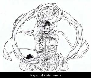 Dr. Strange boyama sayfası – PDF indir, sevimli karakter