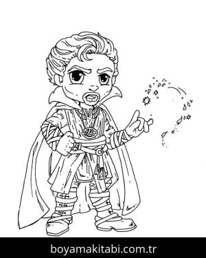 Dr. Strange boyama sayfası – el becerilerini geliştirir, boyama çalışması
