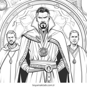 Dr. Strange boyama sayfası – keyifli zaman, renkli çizimler