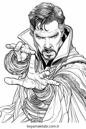 Dr. Strange boyama sayfası – PDF indir, sevimli karakter