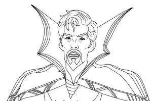 Dr. Strange boyama sayfası,  coloring page, Deliliğin Çoklu Evreninde Doktor Strange’den yüksek kaliteli boyama sayfası., 