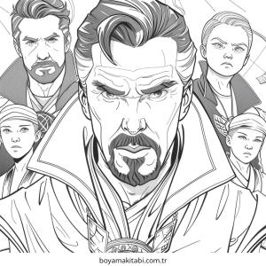Dr. Strange boyama sayfası – okul öncesi, evde etkinlik
