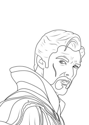 Dr. Strange boyama sayfası,  coloring page, Benedict Cumberbatch’in oynadığı Doctor Strange’in detaylı boyama sayfası, 