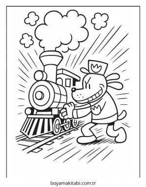 Dog Man boyama sayfası – sanatsal çalışma, çocuklar için