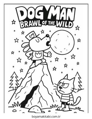 Dog Man boyama sayfası – yaratıcılık, eğlenceli etkinlik