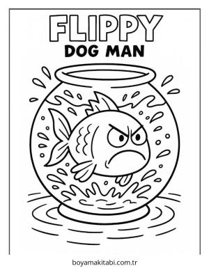 Dog Man boyama sayfası – evde etkinlik, ücretsiz yazdır