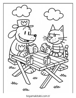 Dog Man boyama sayfası – kolay boyama, eğitici aktivite
