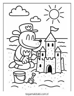 Dog Man boyama sayfası – yaratıcılığı geliştirir, keyifli zaman